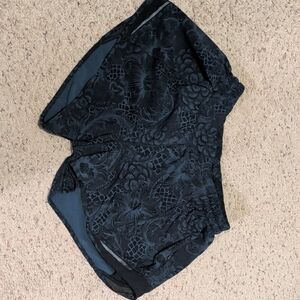 Lululemon Athletica Black Floral Athletic Shorts
